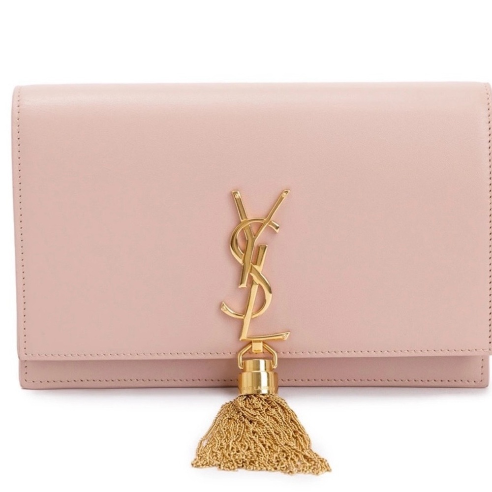 Yves Saint Laurent Blush Clutch with Gold Accent - Picture 2 of 7